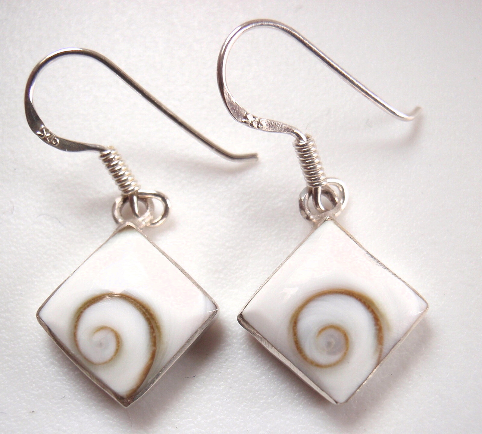 Shiva Square 925 Sterling Silver Dangle Earrings