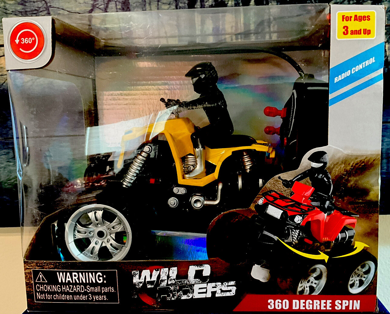 Radio Control Toys 4 Wheeler 360 Degree Spins, 1 Yellow Brand New Toy  Ages 3 Up