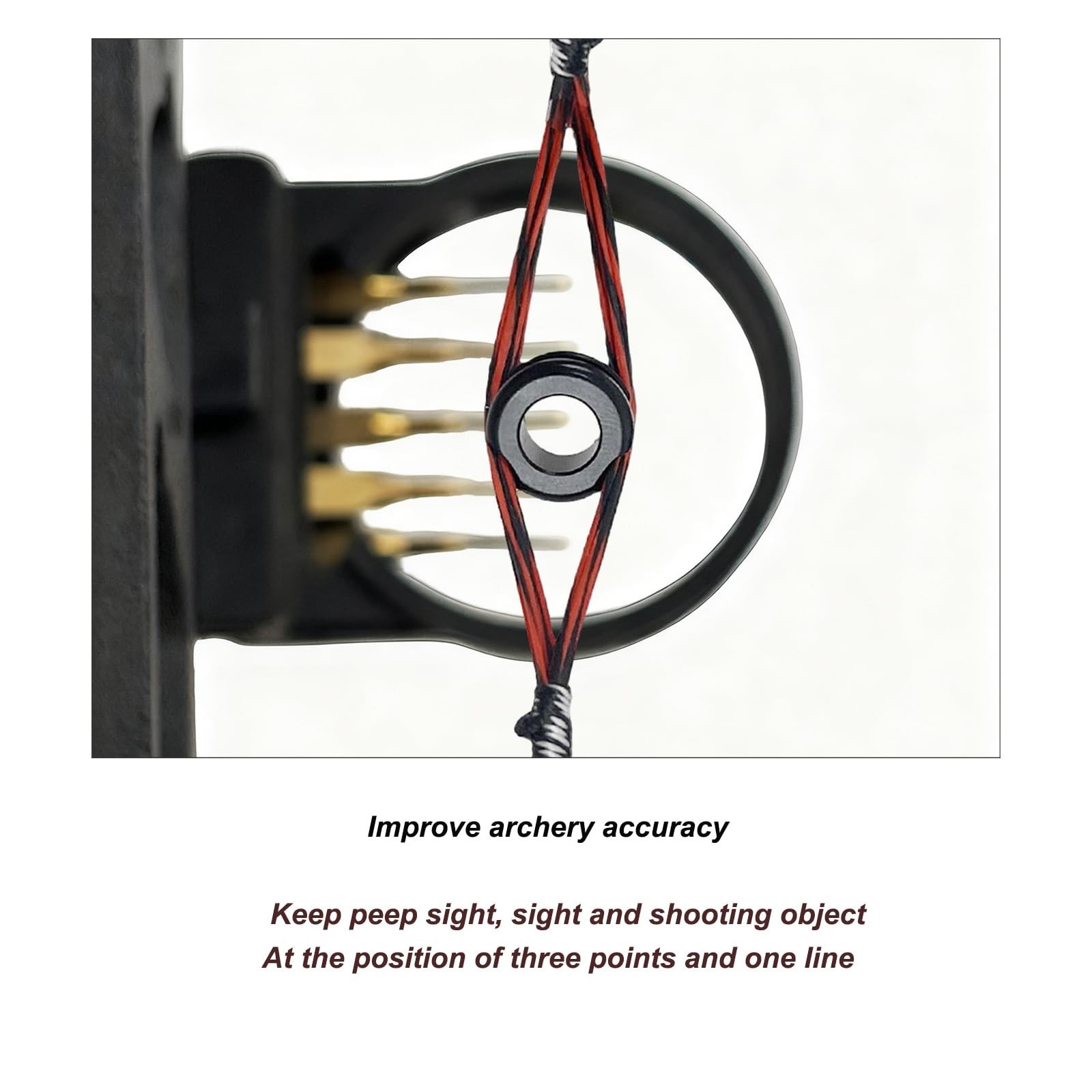 Archery Peep Sight, 1/4" 3/16" Aluminum Peep Sight with Bow String Separator ...