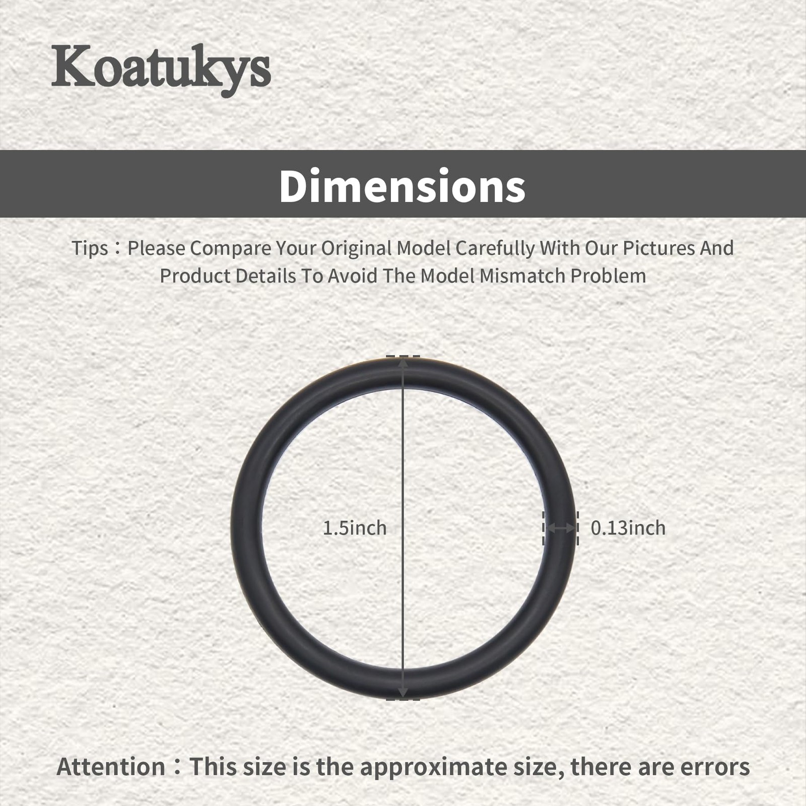 Koatukys 876-174 876174 Piston O-Ring Replacement for Hitachi NV45AA Black