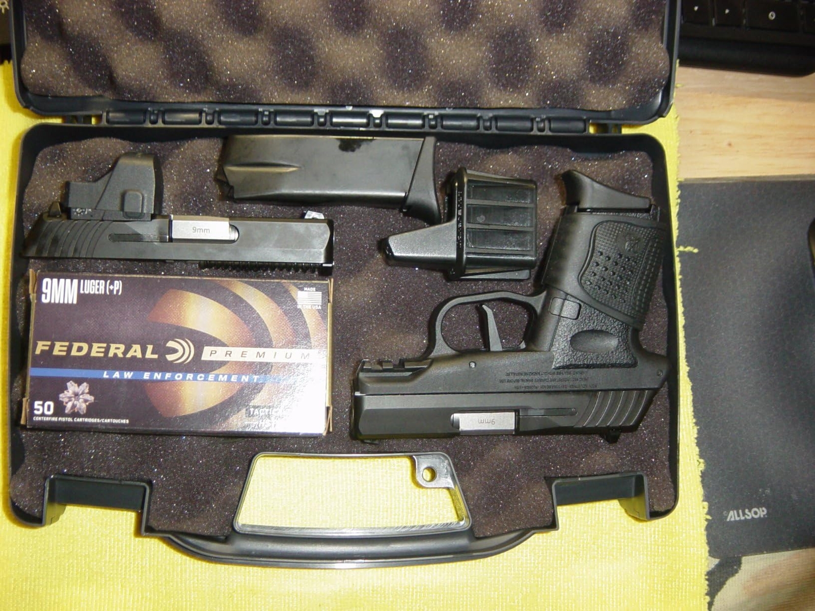 Pistol Storage Case – Hard Plastic. Padlock Tabs. Foam Protection