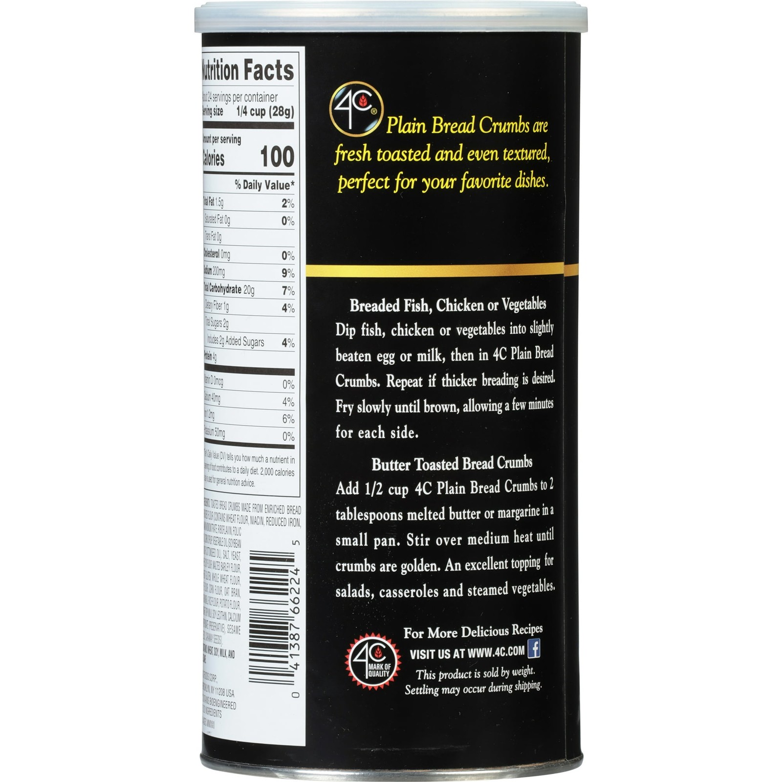4C Plain Bread Crumbs, 24 oz
