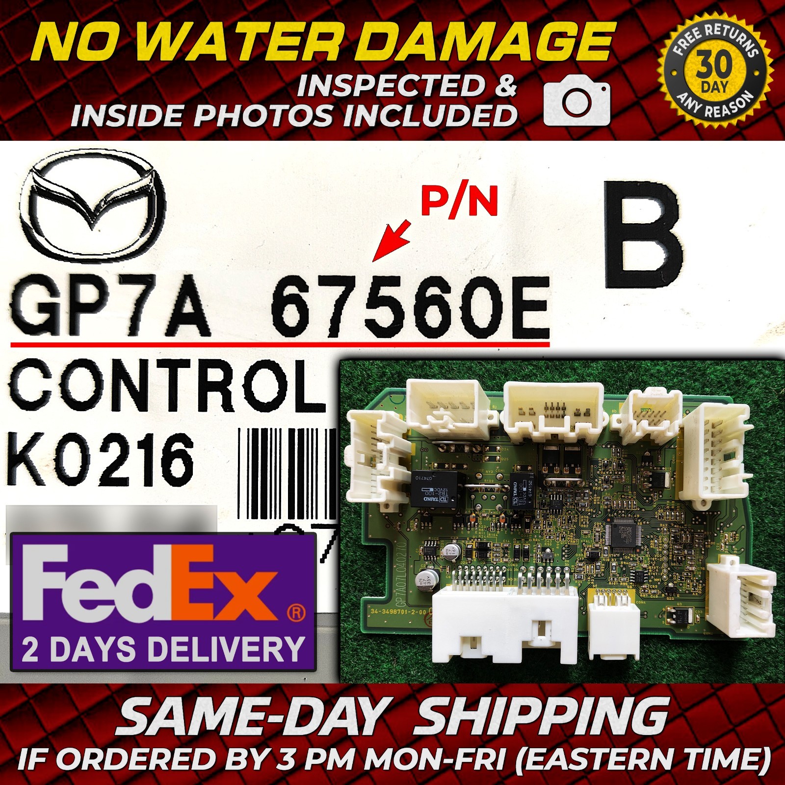 2007-2008 Mazda 6 Body GP7A 67560E Control GP7A67560E Module BCM BCU Mazda6 OEM
