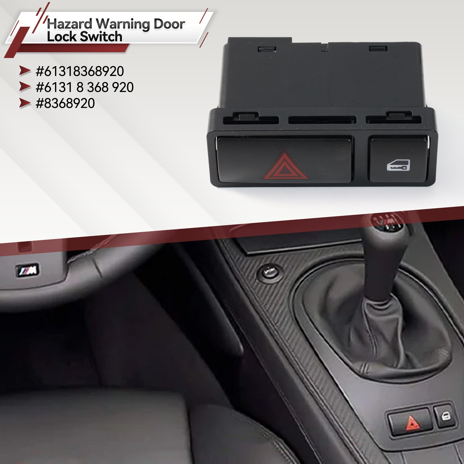Hazard Warning Door Central Lock Locking Switch For BMW E46 E53 E85 325i 330i X5