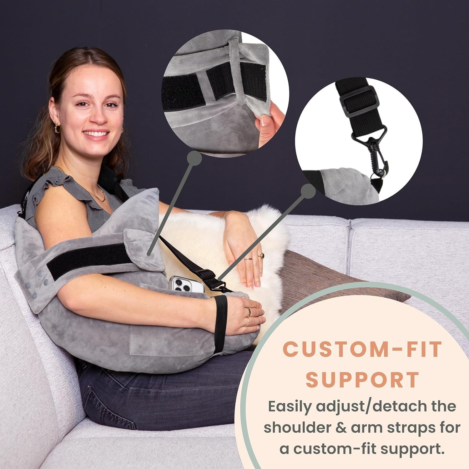 Post Shoulder Surgery Pillow with Pocket - Ultimate Comfort L-Shape Design