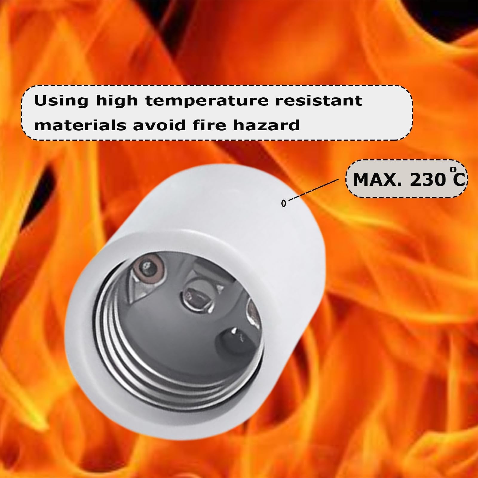 Keyless E26 Porcelain Socket,JNXQWE Ceramic Medium Base Screw Socket with Hic...