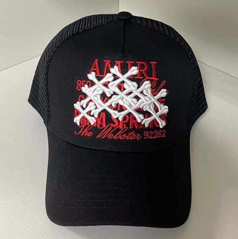 black AMIRI men's and women's baseball caps, sports ball caps, truck driver caps