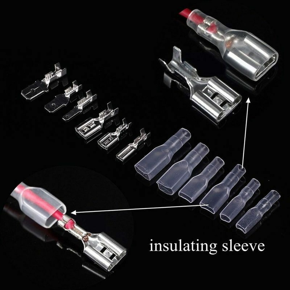 900Pcs Crimper Tool Kits 2.8/4.8/6.3 Spade Male Female Wire Connectors Terminals