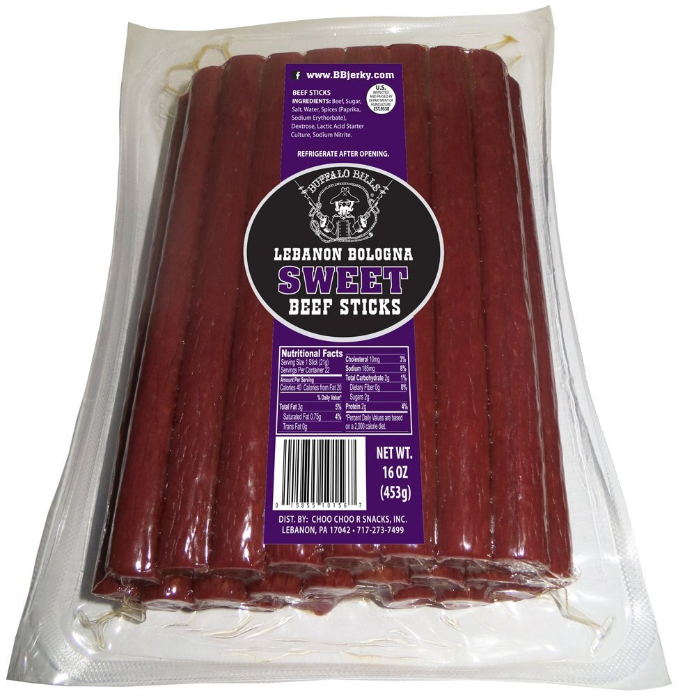 Buffalo Bills 1-lb Pack Sweet Lebanon Bologna Sticks Pennsylvania Dutch sweet...