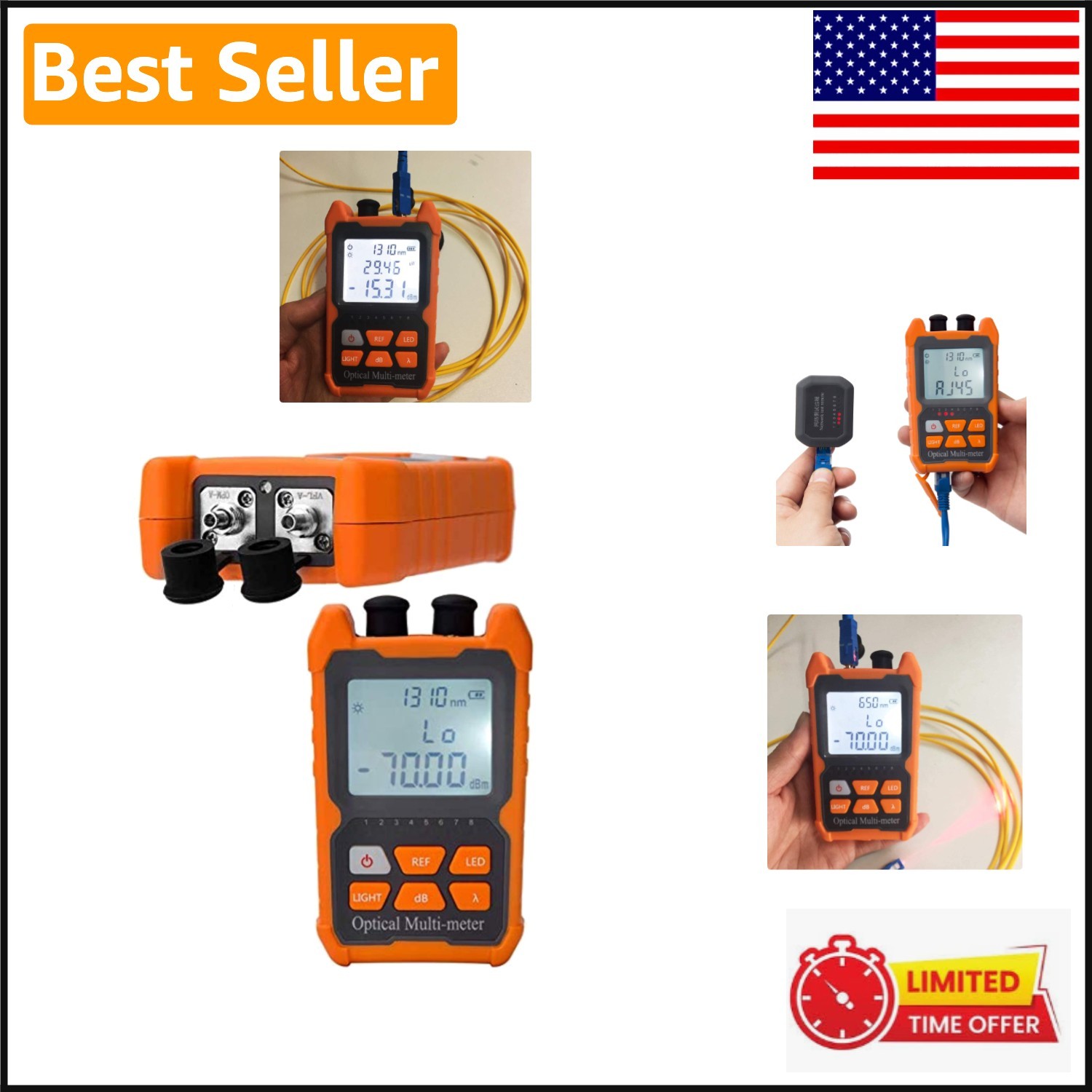 Enhanced Portable Optical Power Meter for Fiber Testing - Lightweight & Reliable