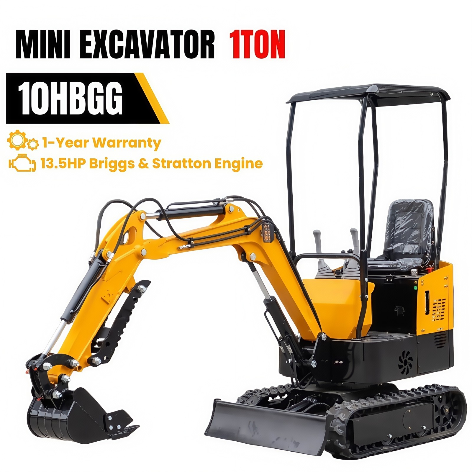 GA Pick Up Mini Excavator 1 Ton 13.5hp Mini Digger Crawler with B&S EPA Engine