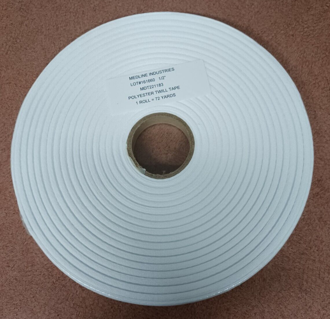 MEDLINE MDT221183 Polyester Twill Tape 1/2" x 72 yds.