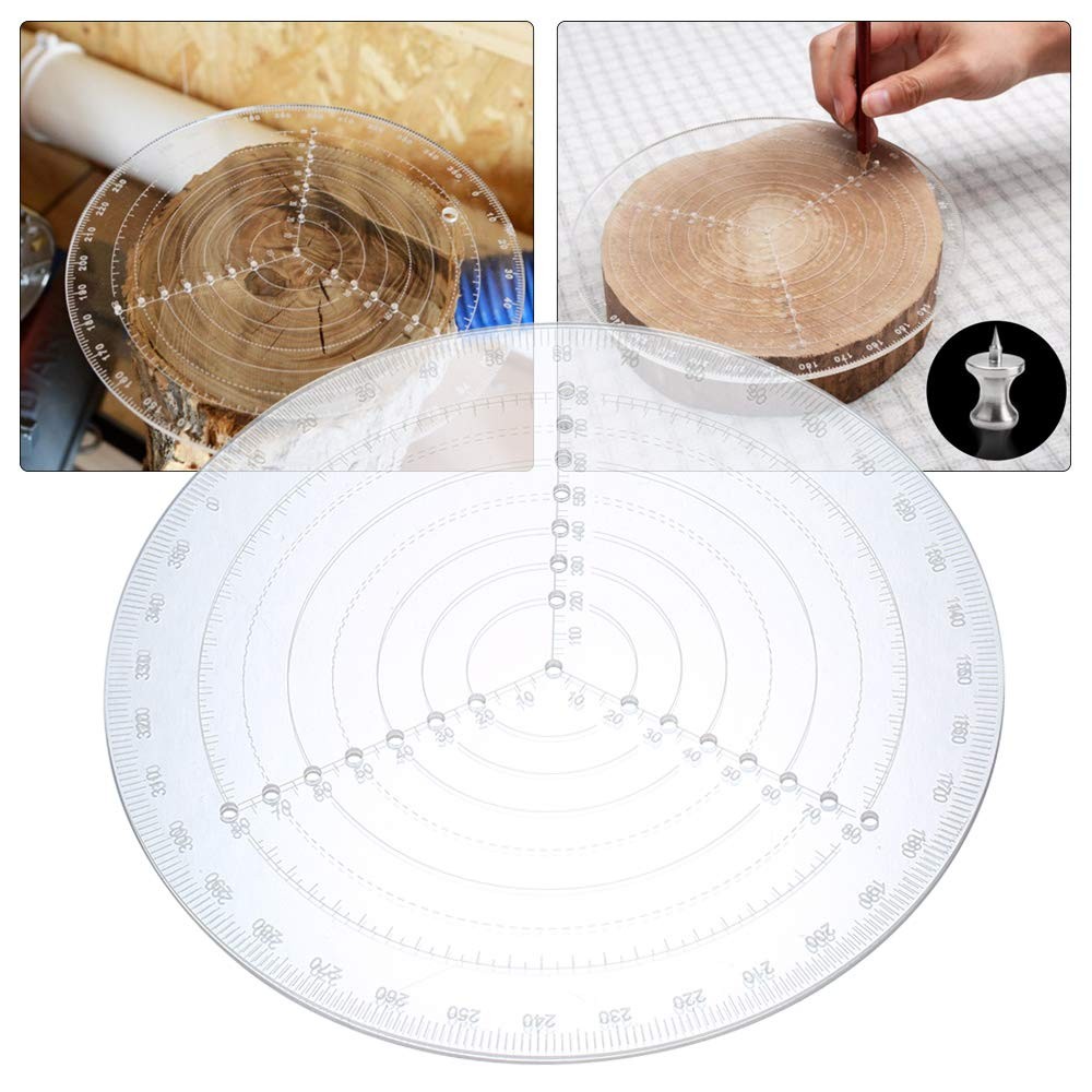 VISLONE Round Center Finder Compass Clear Acrylic Lathe Centering Tool...