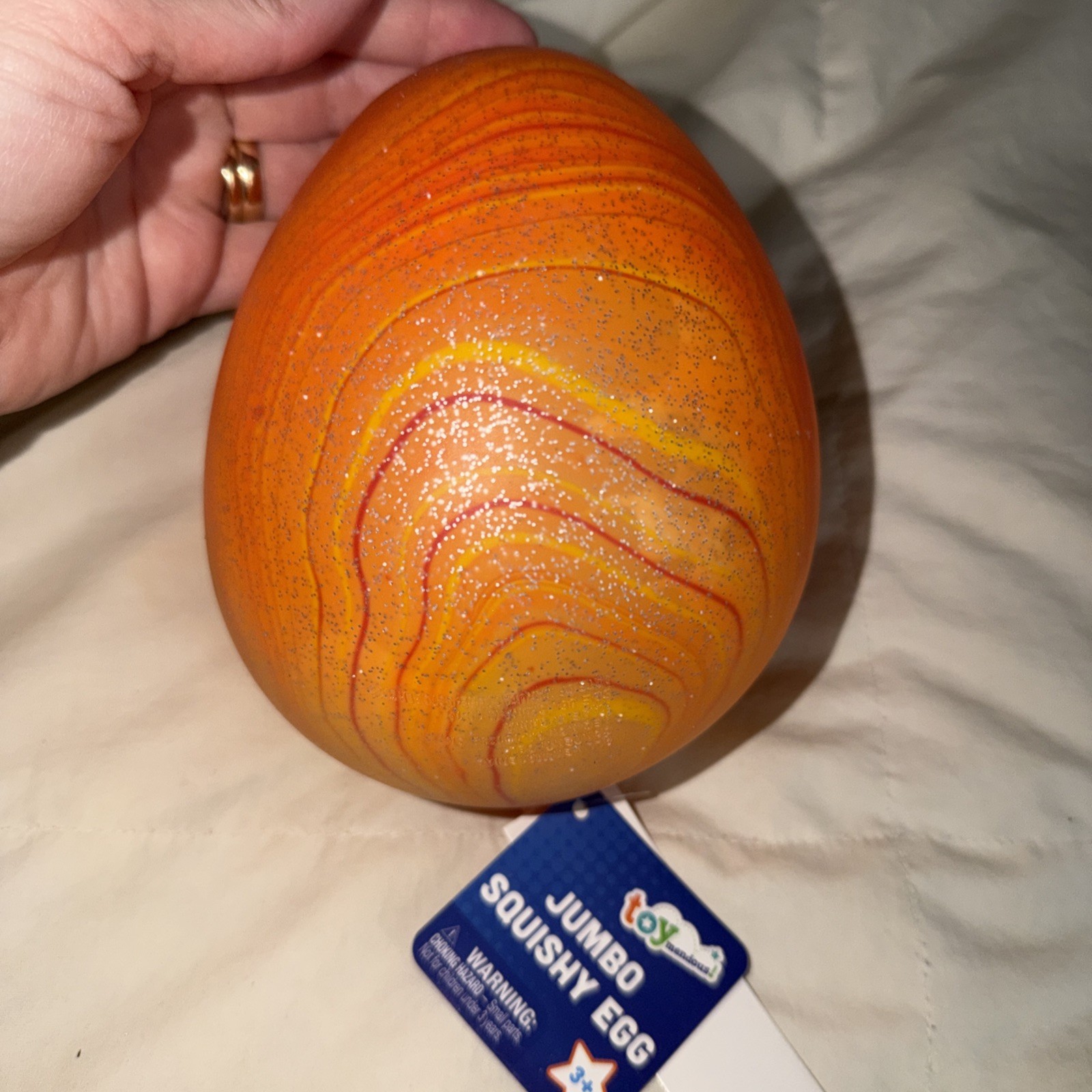Toymendous Jumbo Swirlie Easter Egg Squishy Sensory Toy  Brand New Orange swirl