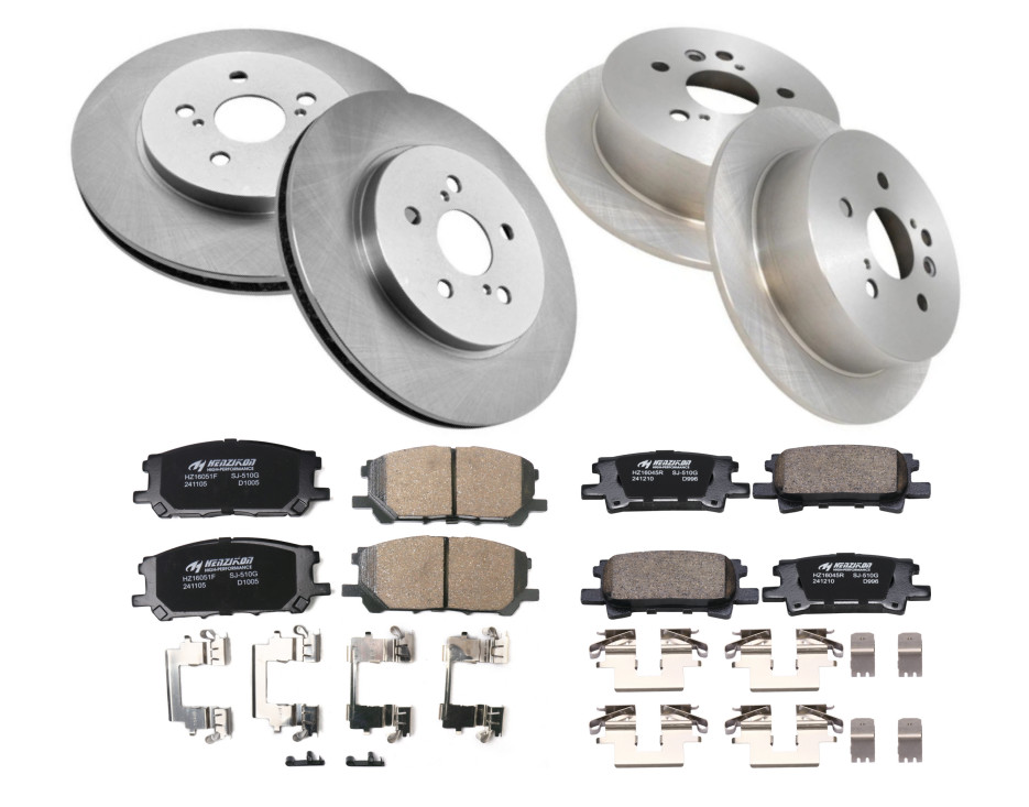 Front and Rear Disc Rotors + Ceramic Brake Pad for 2007 - 2009 Lexus RX350 3.5L
