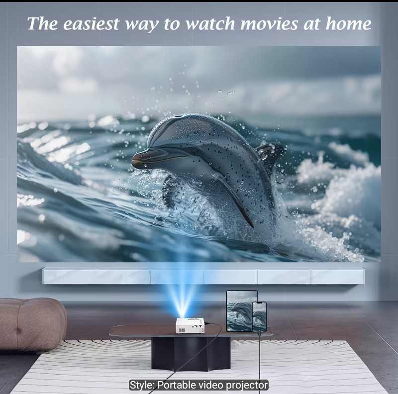 High-definition Mini Projector, "Wired Screen Mirroring For Mobile Phones".