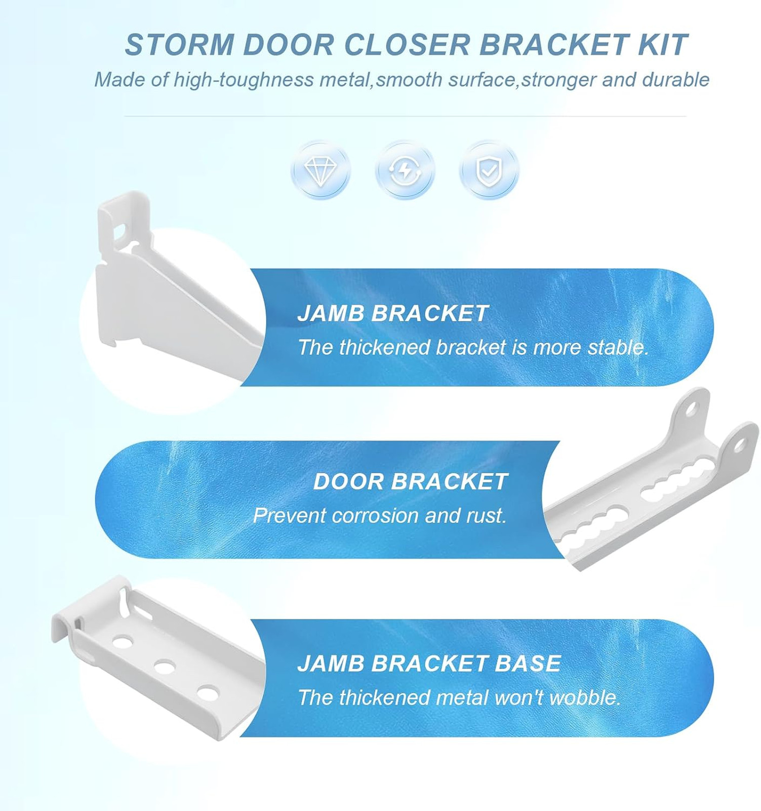 Storm Door Closer Bracket Kit Heavy Duty Replacement for Andersen Emco Larson