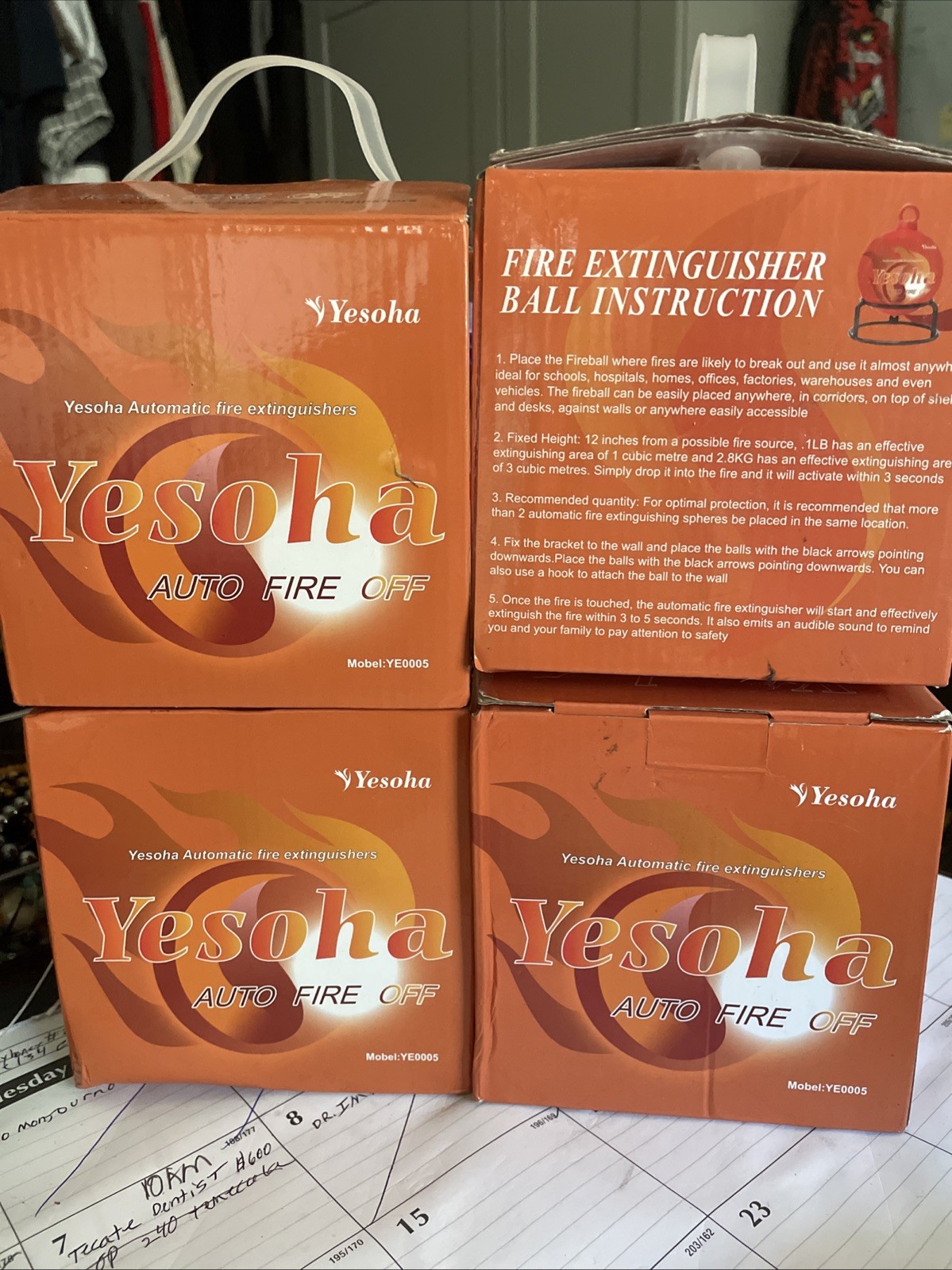 4-pack Automatic Self-Exciting Fire Extinguisher Ball. Exp12/2029 Tested.