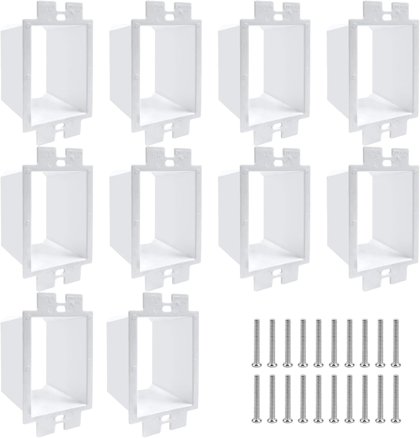 10PCS BE1-2 Electrical Outlet Box Extenders with 20PCS Screws, (1-Gang)...