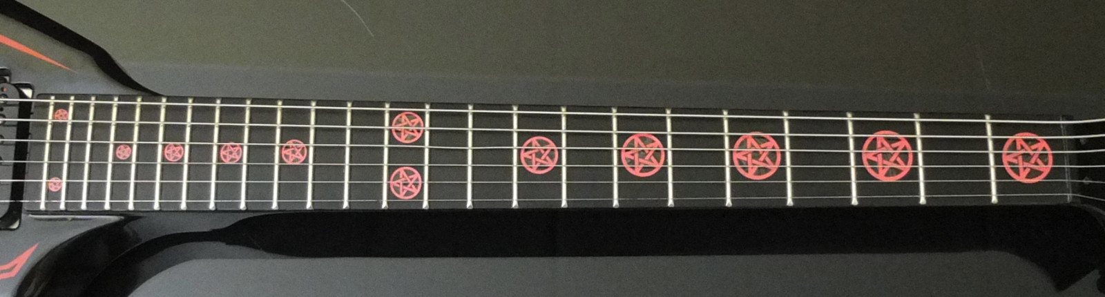 Pentagram RED & BLACK PEARL Fret Markers Inlay Sticker Decal for BASS & GUITAR