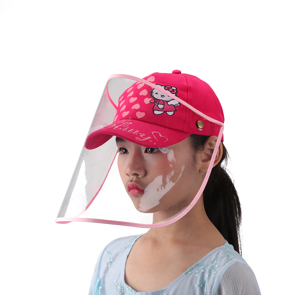 Kids Face Shield Cartoon Baseball Cap with Detachable Shield Dust/Splash/Splash/