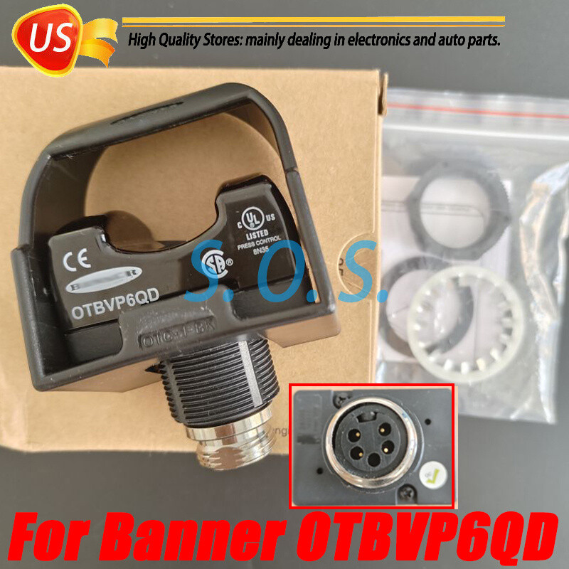 New In Box For BANNER Sensor OTBVP6QD 28590 with Black Cover Hood