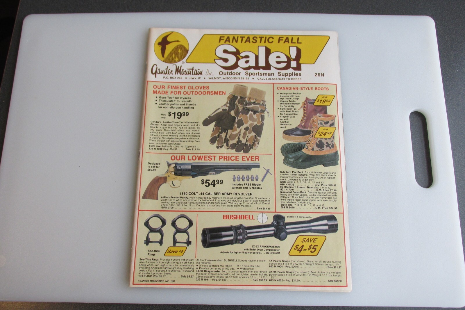 1985 Gander Mountain Fall Catalog VG Condition