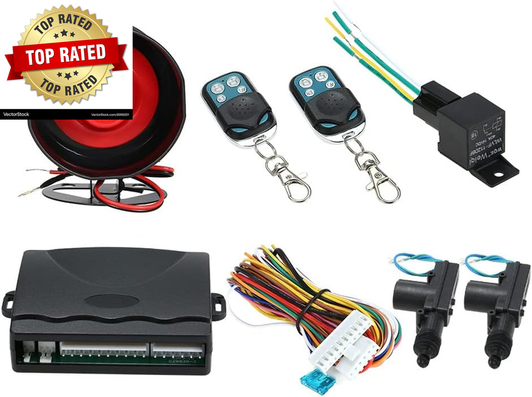 NEW Car Alarm System with 2 Door Remote Central Locking Kit Shock Sensor Immobil