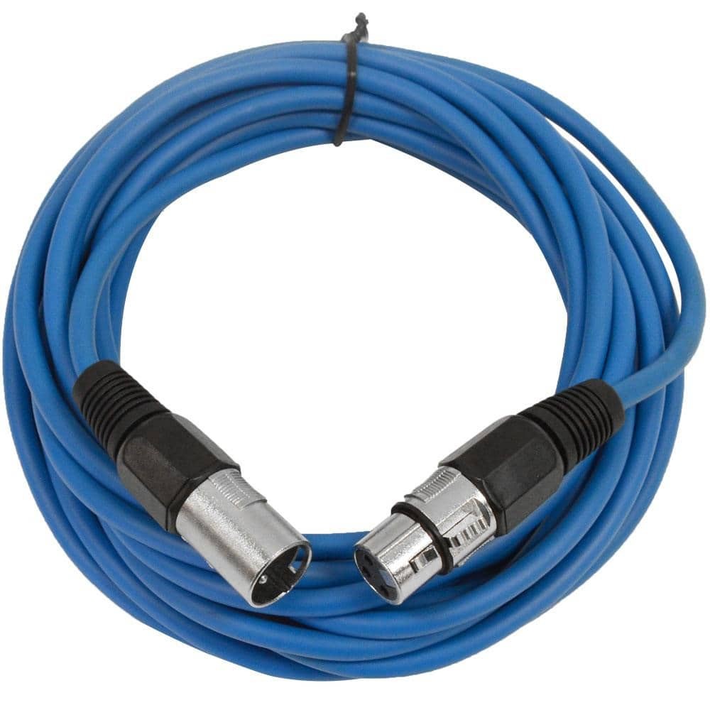 25 Ft XLR Microphone Cable Blue
