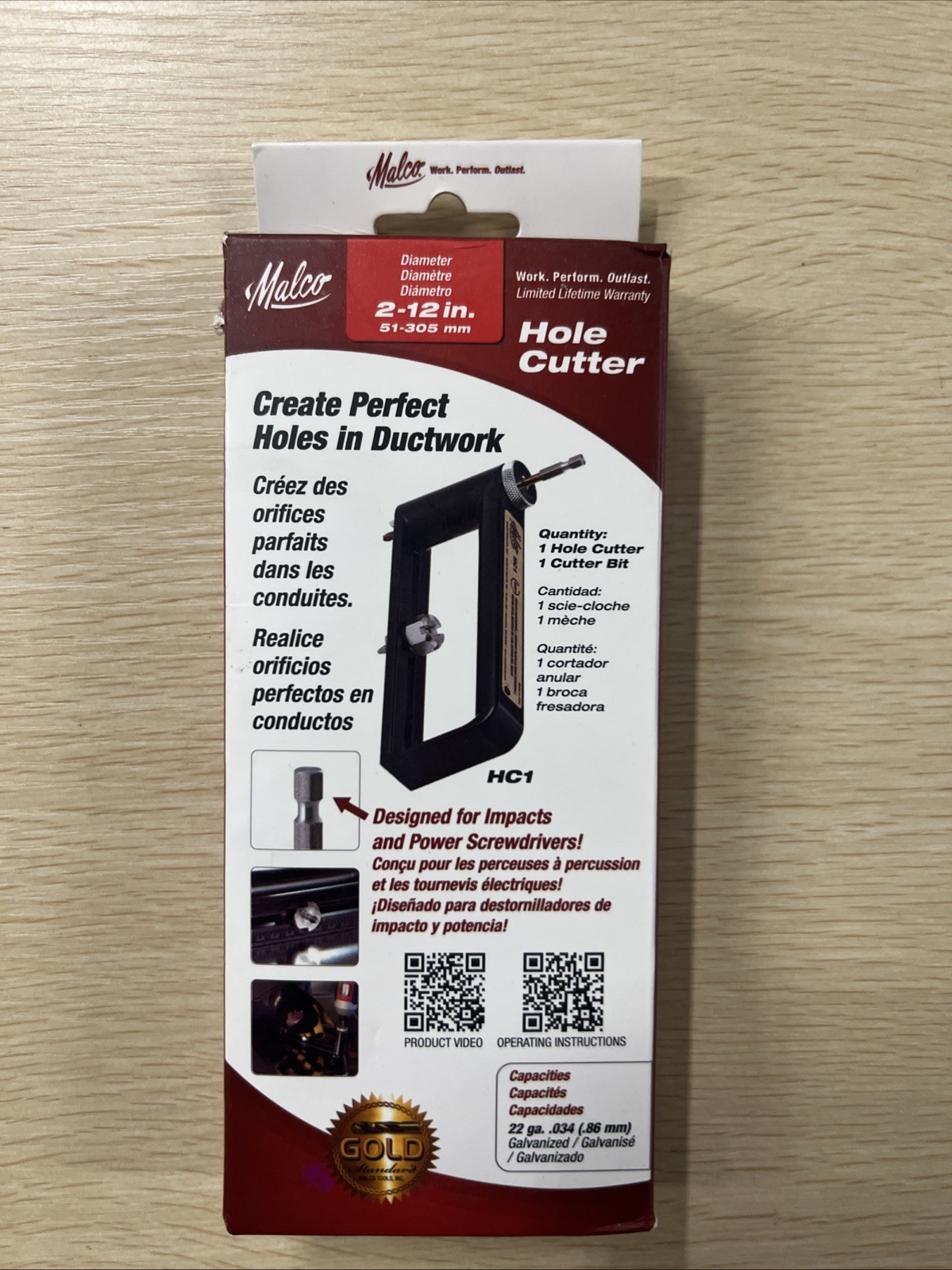 Malco HC1 2 in. to 12 in. Sheet Metal Hole Cutter Accessory for 1/4 in. 2200