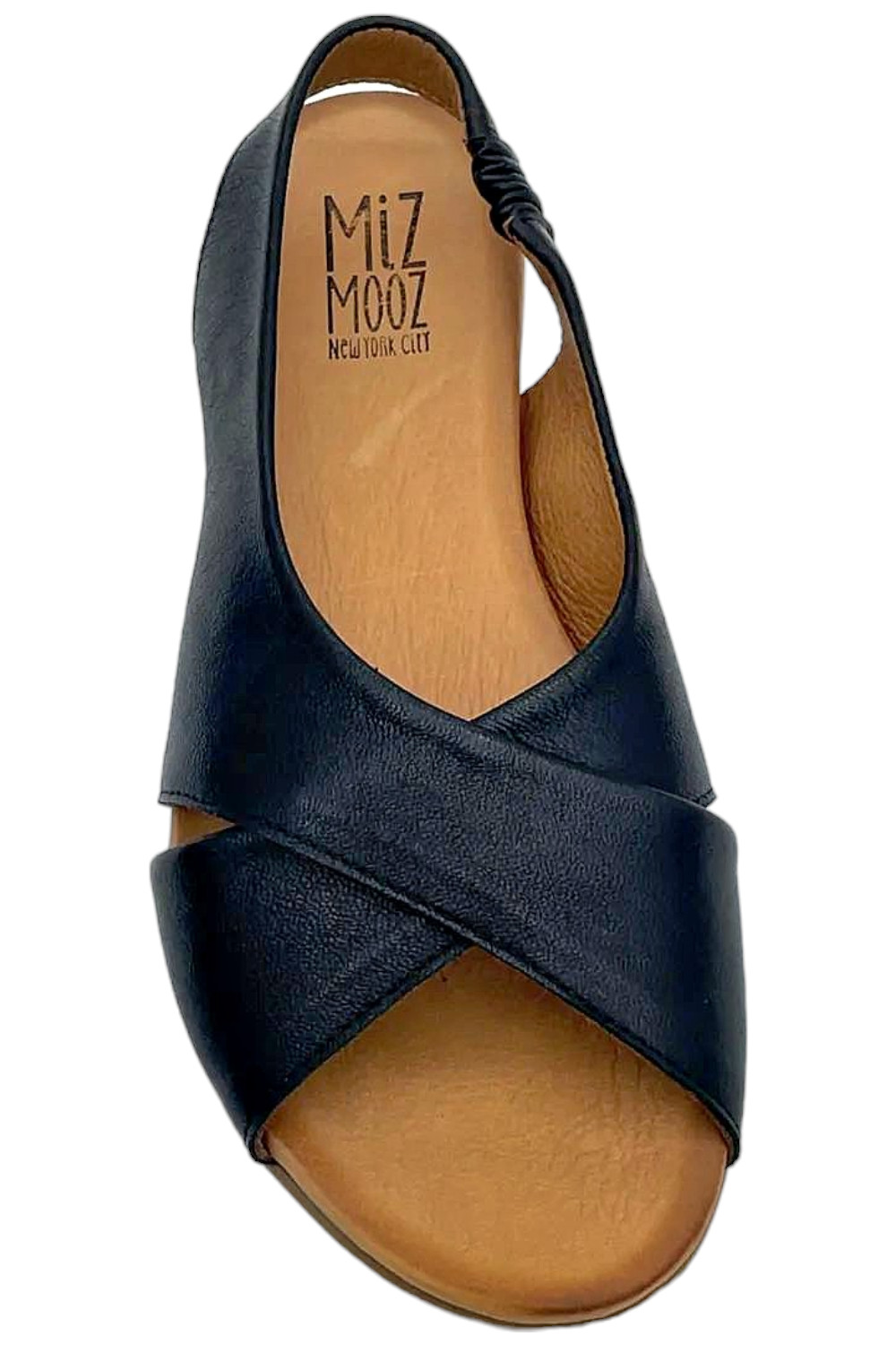 Miz Mooz Leather Crossover Slingback Sandals Thayne Black