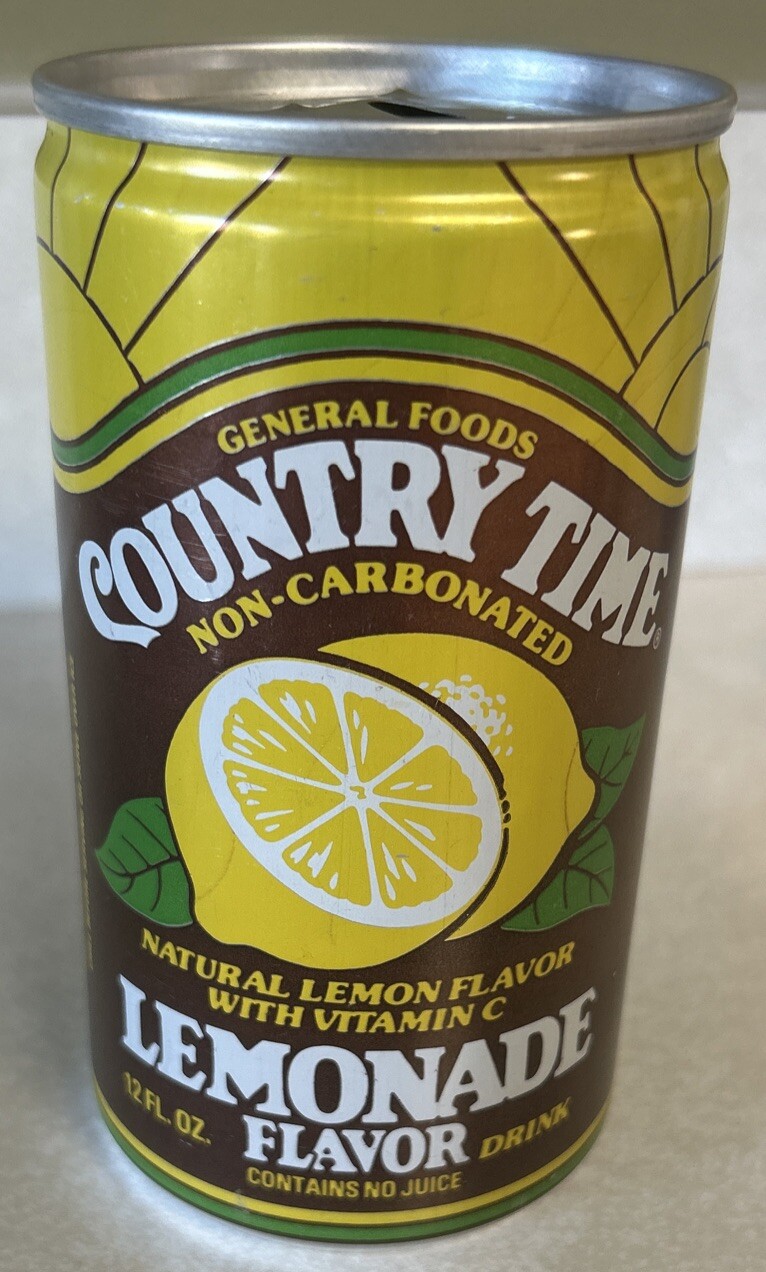 Vintage COUNTRY TIME LEMONADE 12oz. Empty Aluminum Pull Tab Can