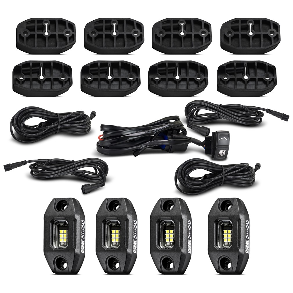 Borne Off-Road Rock Light (4) Short Harness