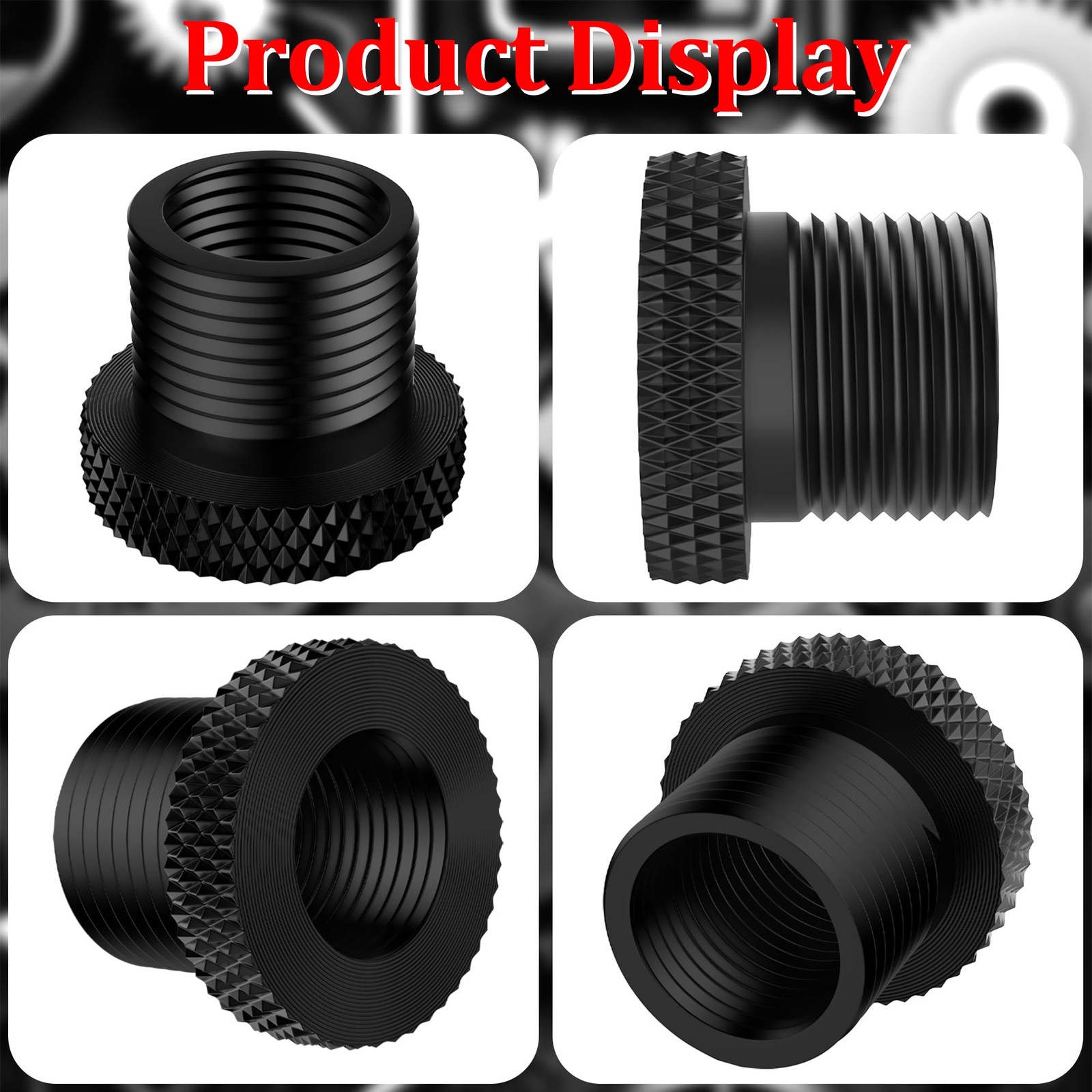 TFFUAM 2 Pack Thread Protector 1/2-28 to 1/2 x 28 convert 5/8 x 24, Black