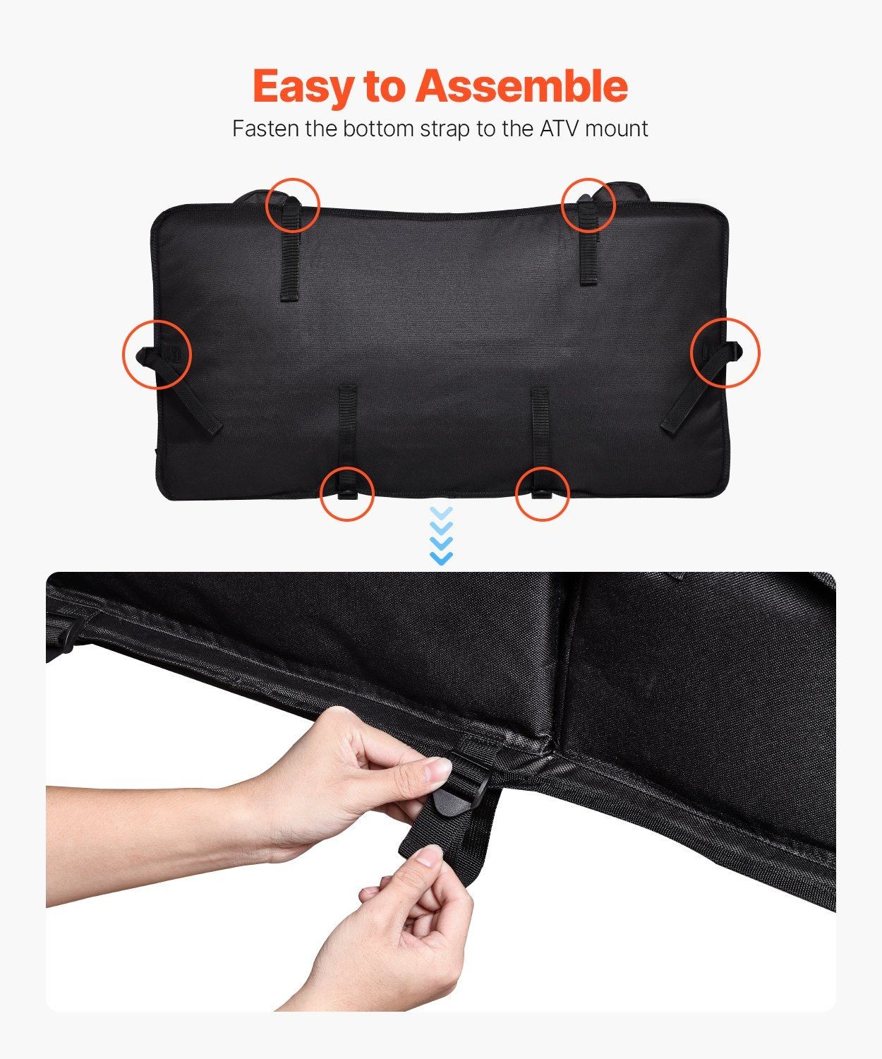 50L Expandable ATV Bag 600D Textile Backrest with Cup Sleeve