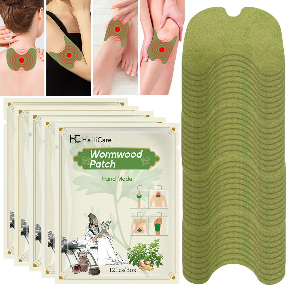 12-240x Herbal Knee Patch Wormwood Plaster for Knee Support & Muscle Pain Relief