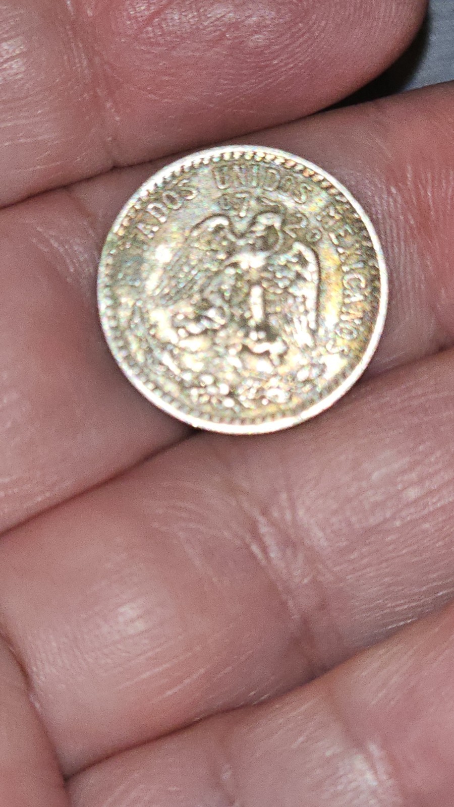 1933 MX.Error 20 CENTAVOS SILVER EAGLE MEXICAN 1933 Last (3) Die Error. Unique.