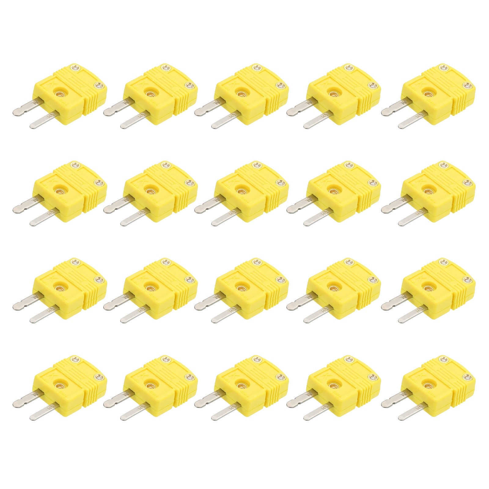 20pcs K Type Thermocouple Wire Connectors Male Plug Adapter Temperature 220°C