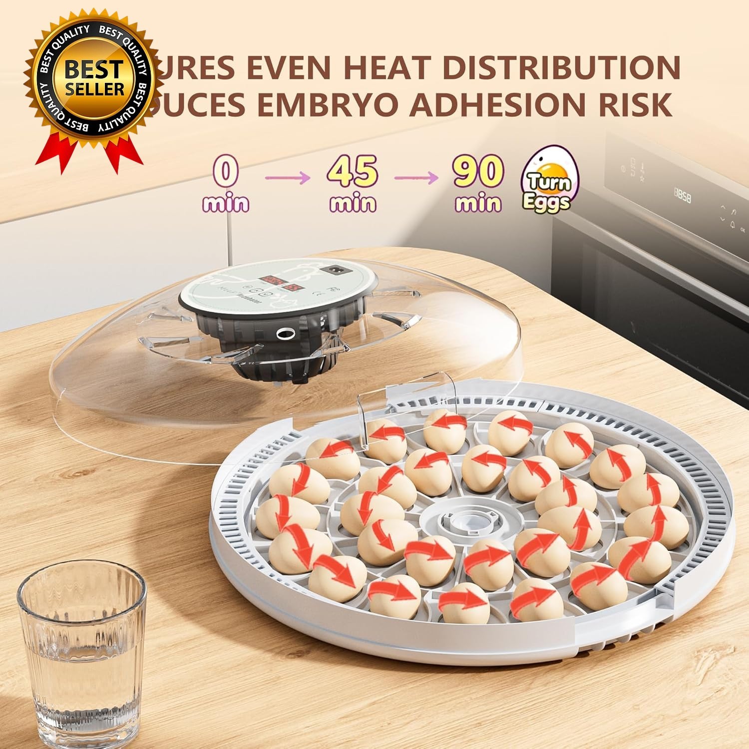 Egg Incubator for Hatching 28 Eggs, Auto Flip, Independent Atomizing Humidifier