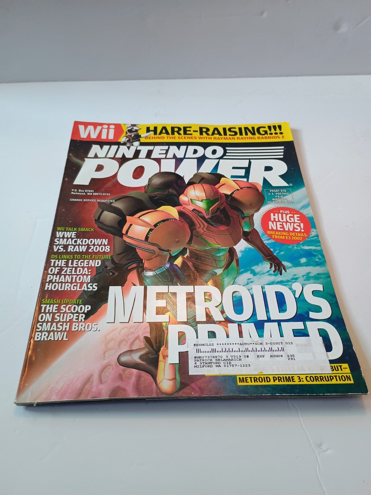 Nintendo Power 2007 Magazine Vol 219 Metroid Prime 3 Cover W/Poster