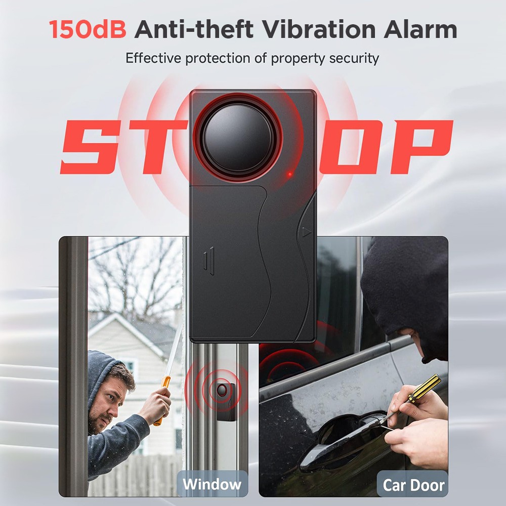 2x Wireless Anti-Theft Vibration Motorcycle Bike Alarm Remote Waterproof Bicycle