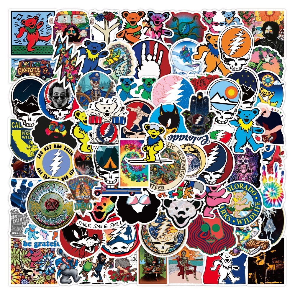 100 Bulk Grateful Dead - Heavy Metal Rock Stickers Laptops, Guitars, Skateboards
