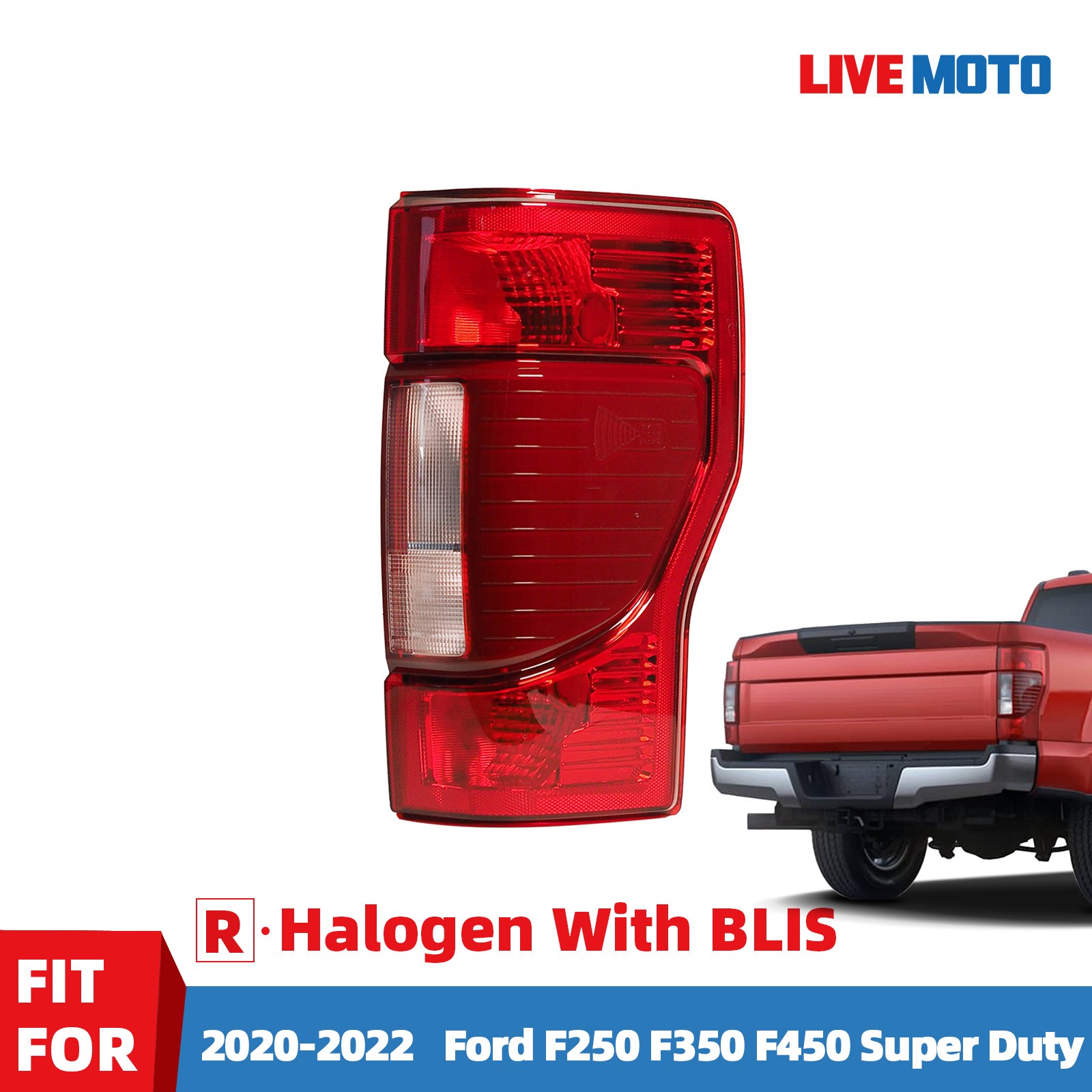 2020-2022 Ford F250 F350 F450 Super Duty Halogen Tail Light  W/BLIS Right Side