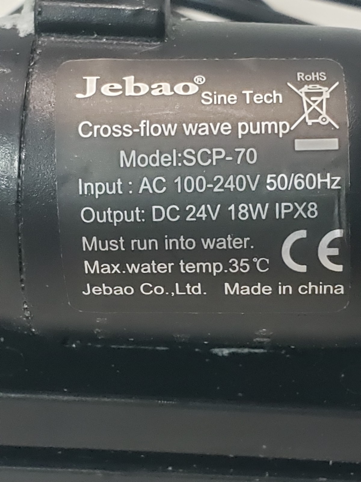 Jebao SCP-70 Sine Cross Flow Pump Wave Maker with Controller, Black