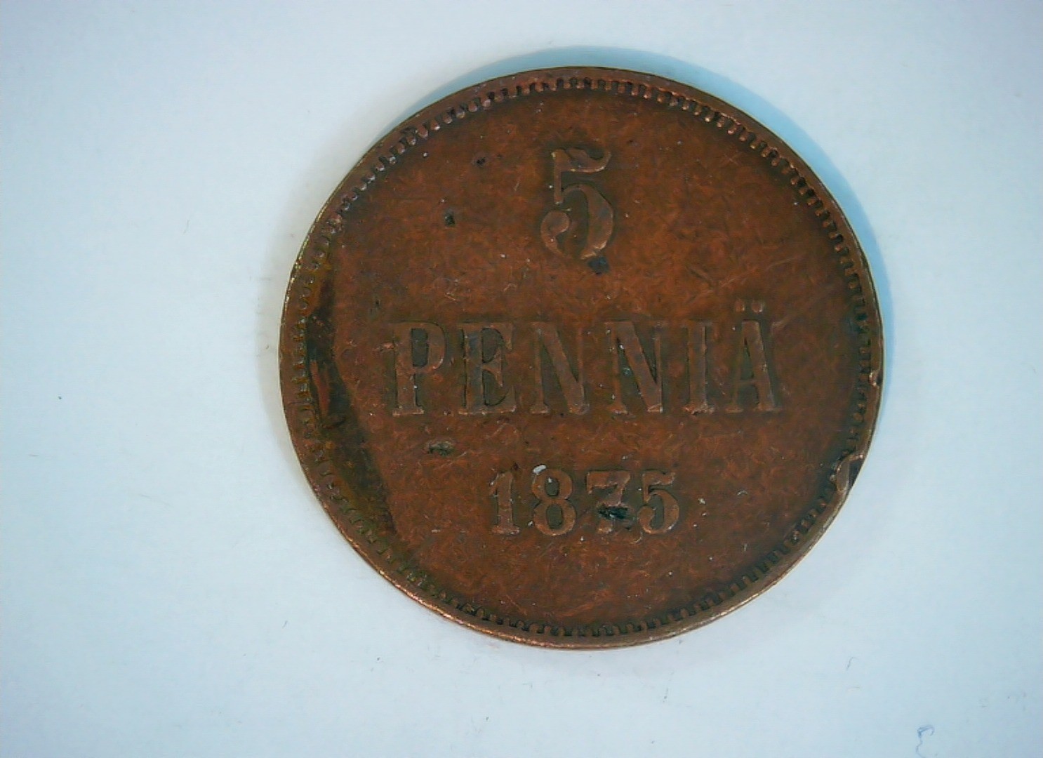 Finland (Grand Duchy under Russian Empire) 1875 5 Penniä Alexander II monogram (