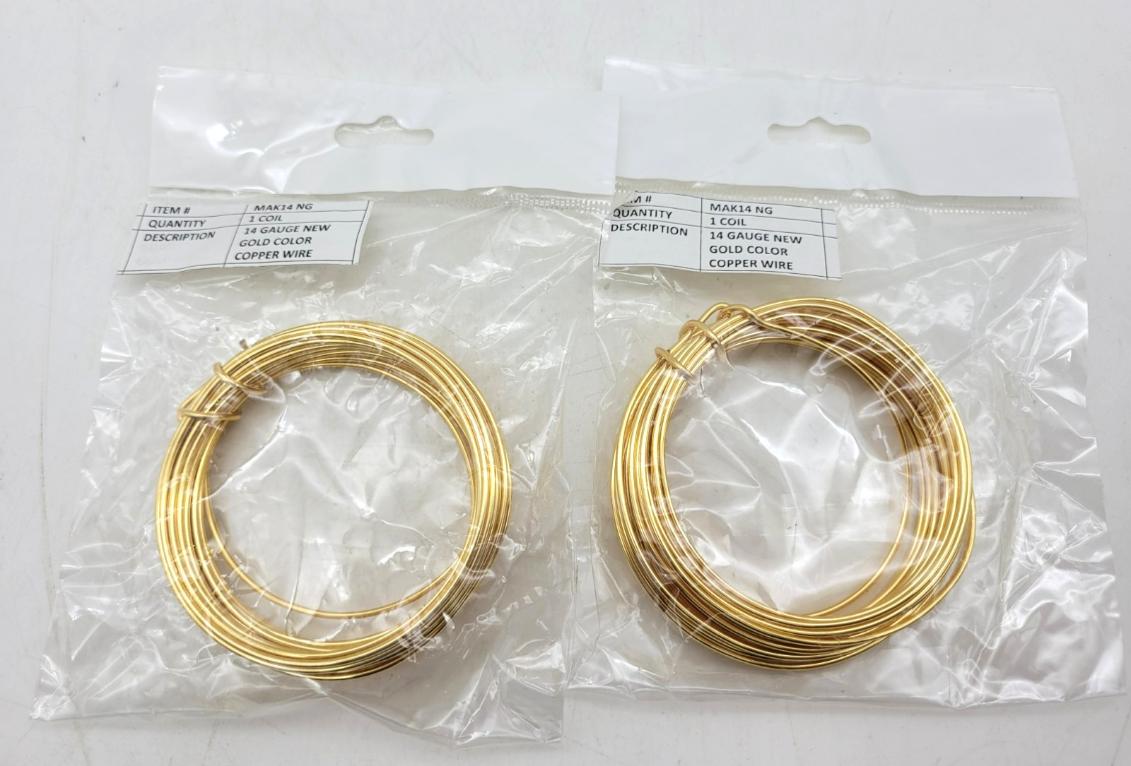 2 Coils Round Soft Gold Copper Wire 14 Gauge Jewelry Making Jewelers Craft 6oz