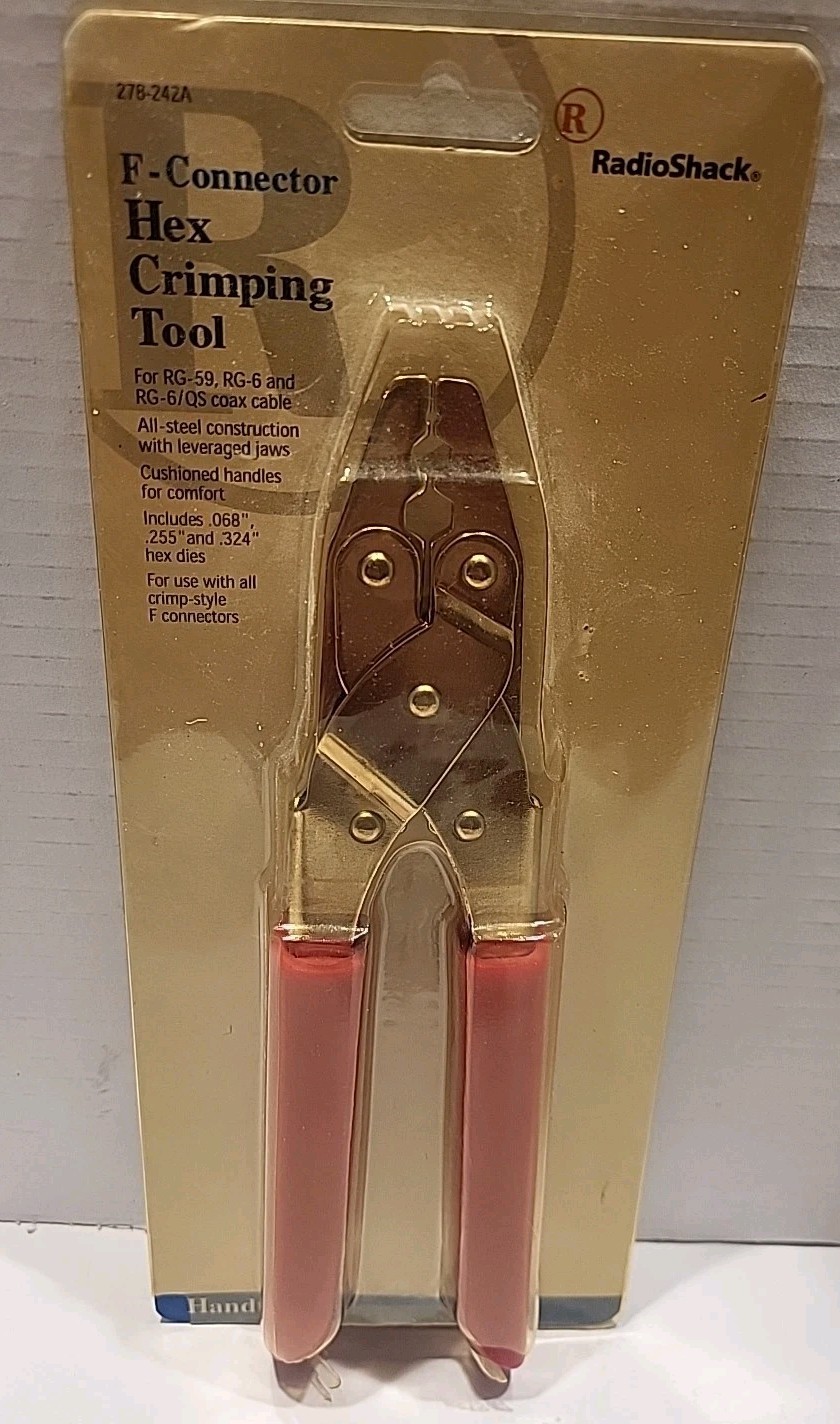 Radio Shack 278-242A F-Connector Hex Crimping Tool For Coax Cable New Old Stock
