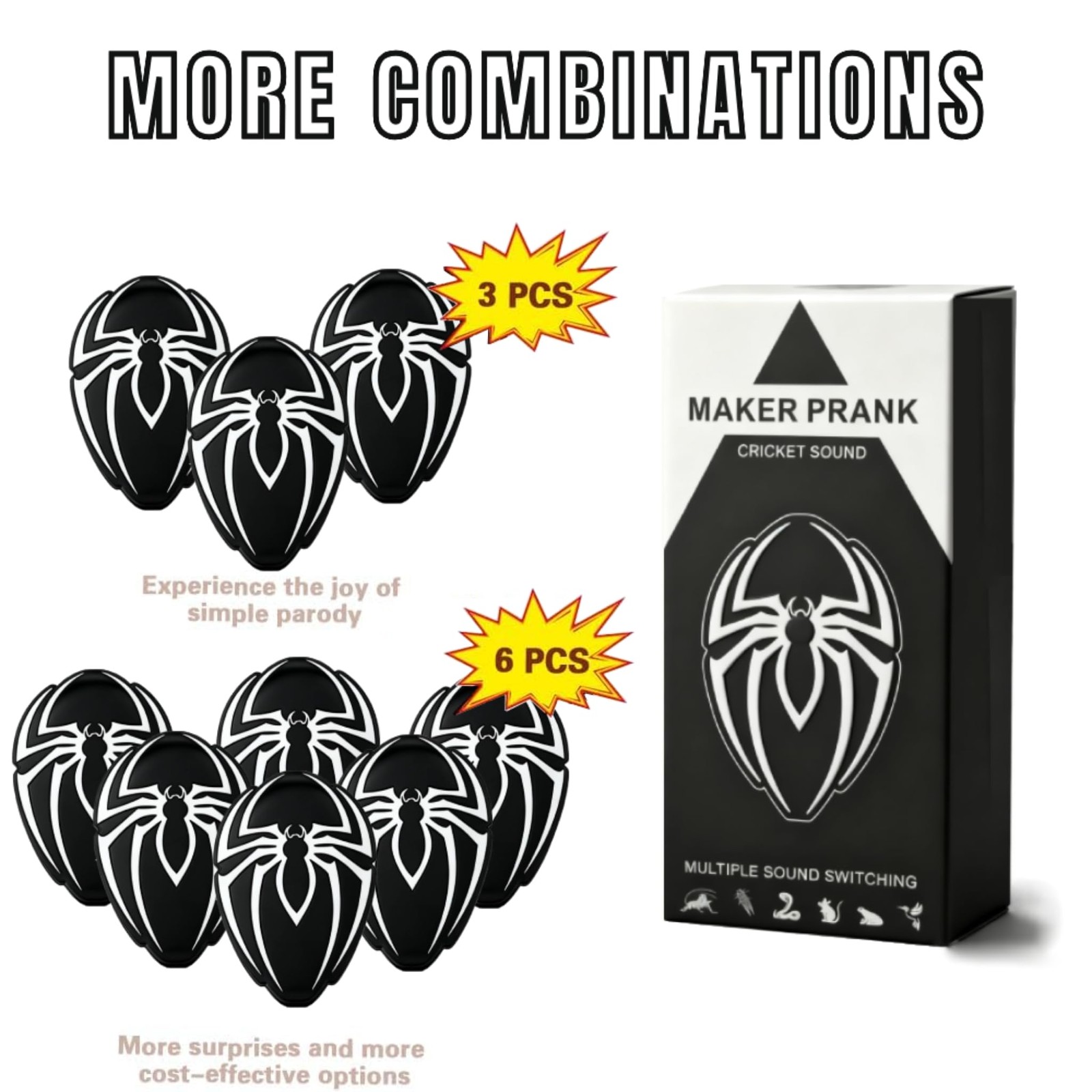 Culimery Cricket Noise Maker Prank - Hidden 3 PC, Black