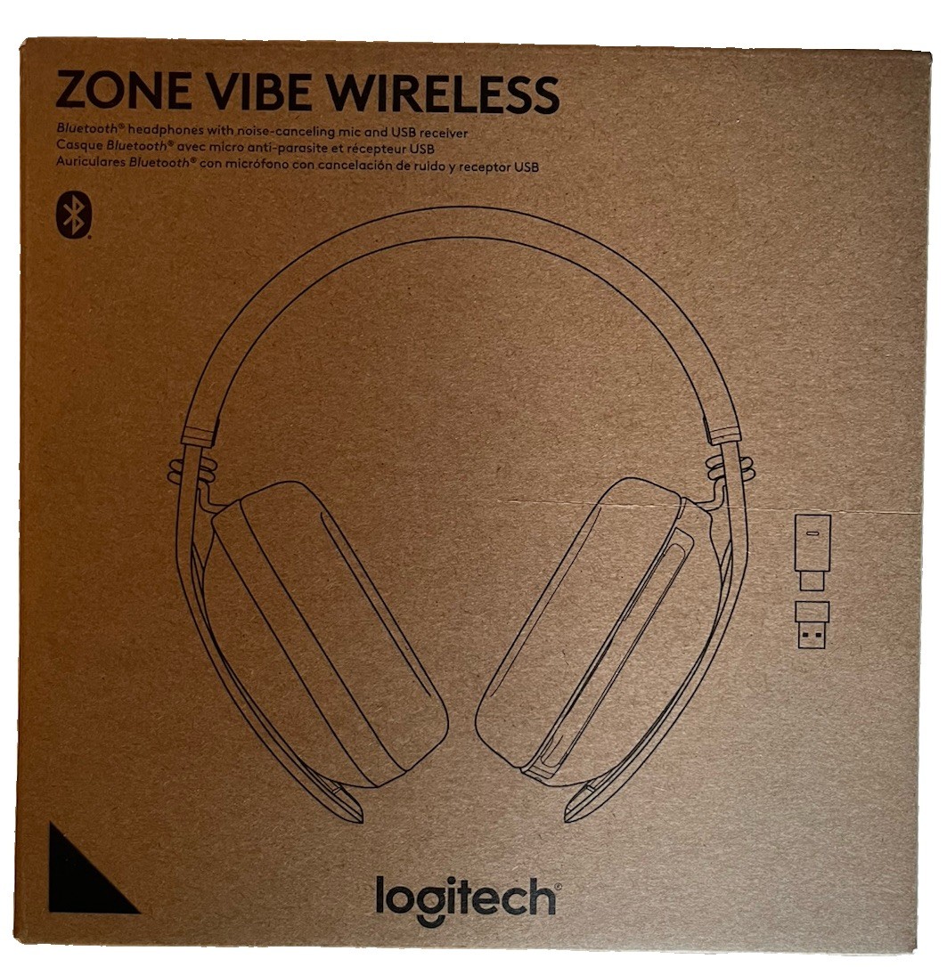 Logitech Zone Vibe Wireless Bluetooth Headset Noise Canceling Mic NEW Sealed Box