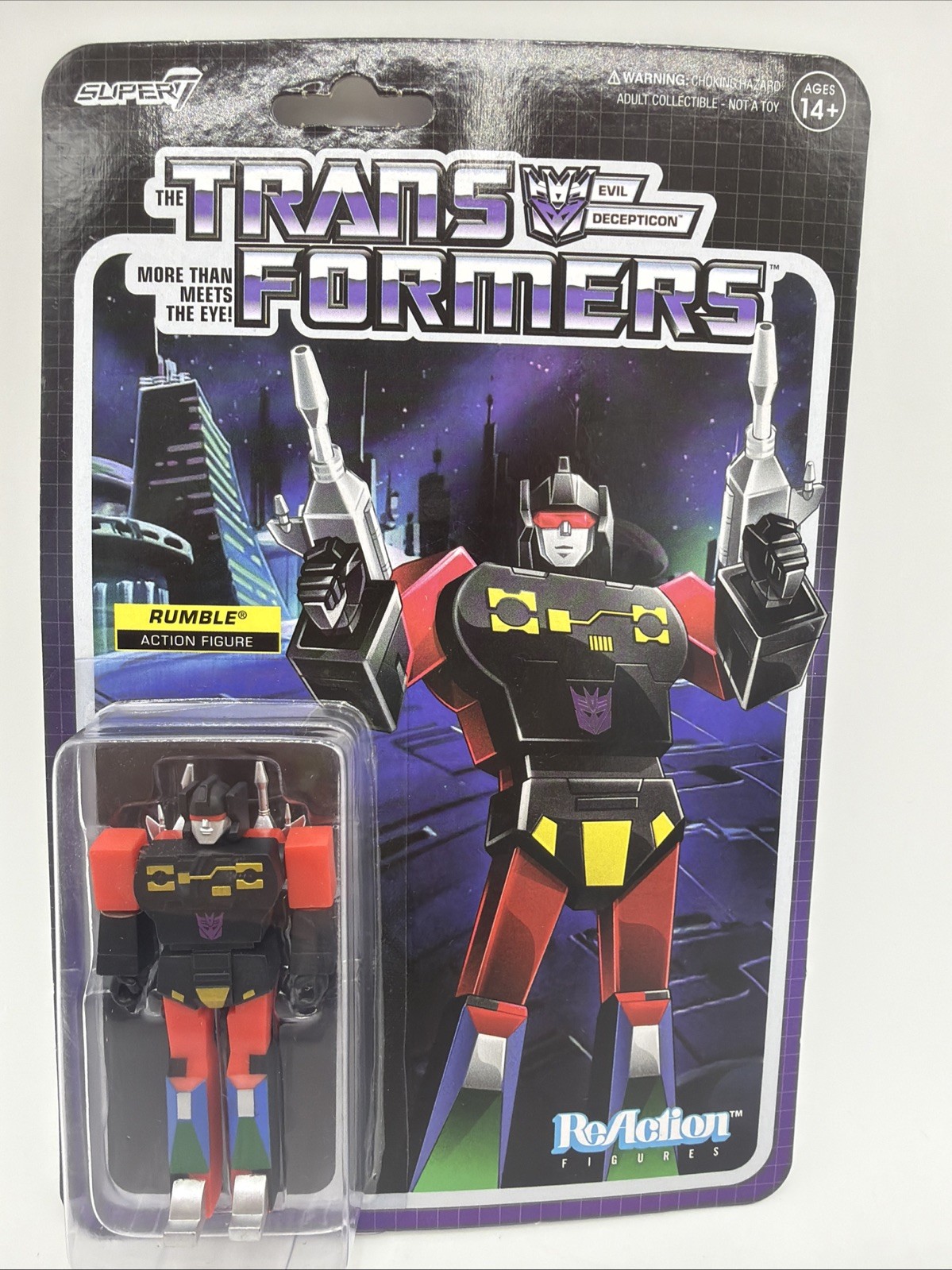 Super7 Transformers Reaction Figures Wv8 Rumble  Red 3.25”